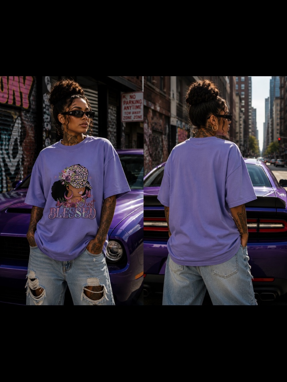 Just Blessed Lavender Graphic Tee
